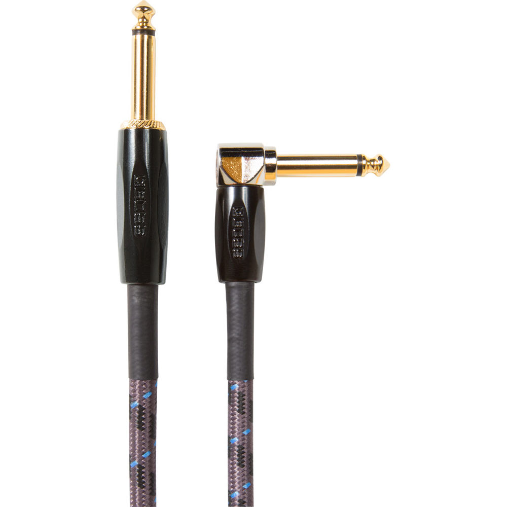 7f4cc1850c0fc67827ffe06168b1ad66.jpg Cable de instrumento BOSS BIC-10A, conectores rectos a ángulo recto de 1/4" (10') - Imagen 1