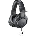 Audio-Technica ATH-M20x Auriculares cerrados para monitor (negro, paquete de 4) - Imagen 2