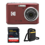 Cámara digital Kodak PIXPRO FZ45 con kit de accesorios (rojo) - Imagen 2