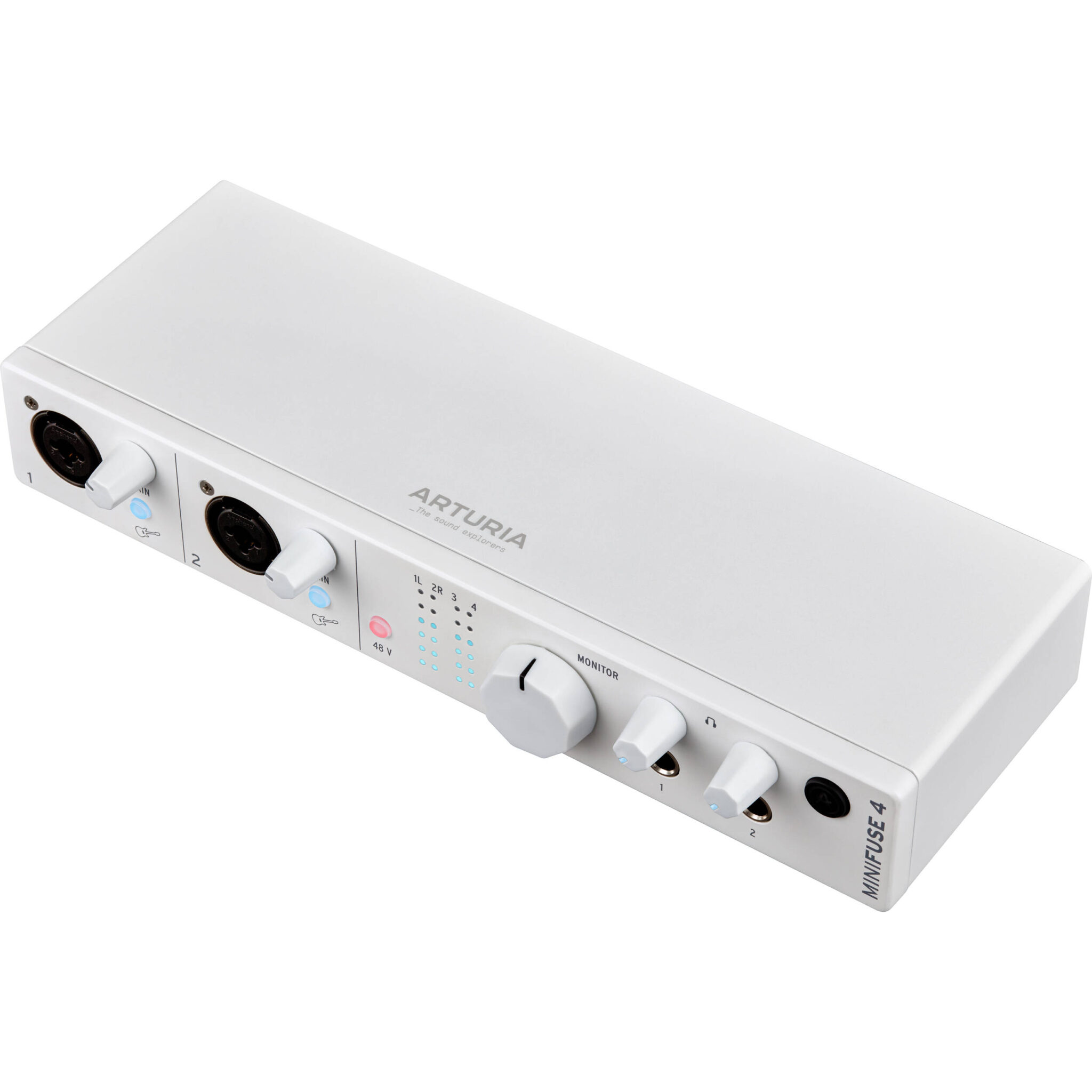 8756c850a7f939ef77f5c316ffc37778.jpg Arturia MiniFuse 4 Interfaz de audio/MIDI portátil 4x4 USB tipo C (blanco) - Imagen 1