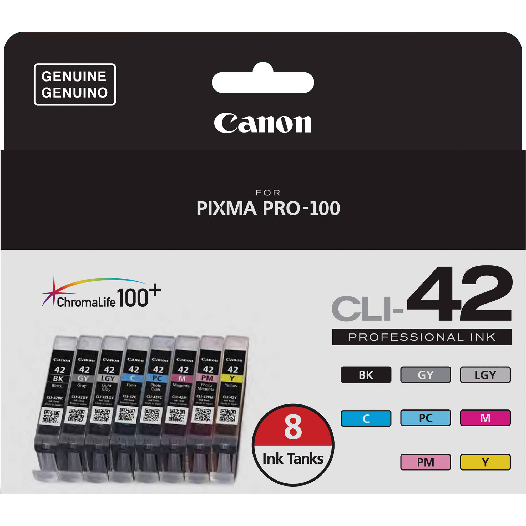 87897966a7e11bddc19b81a09d319a1a.jpg Canon CLI-42 Eight-Color Ink Tank Pack - Imagen 1