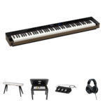 Casio Privia PX-S6000 Kit de piano digital portátil de 88 teclas con soporte, banco, unidad de 3 pedales y auriculares (negro)