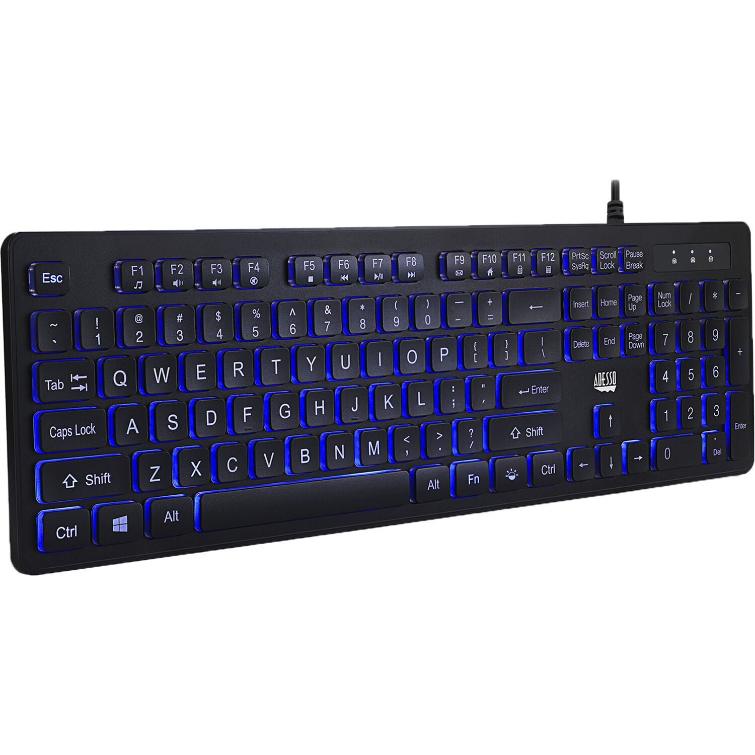 88afb076cf7b4371364de4f6ad192c08.jpg Teclado iluminado antimicrobiano con letra grande Adesso - Imagen 1