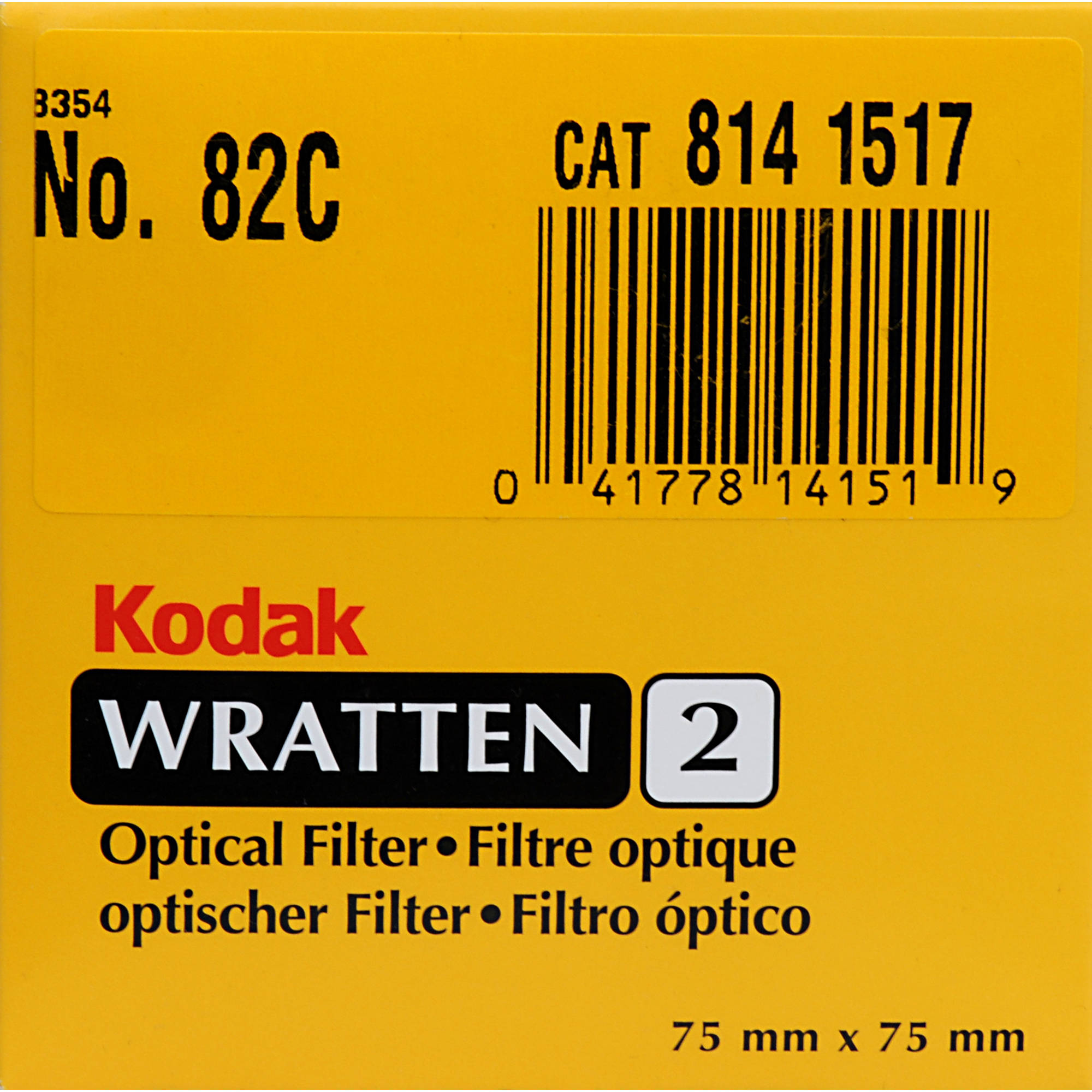 89ec60302d17b2d635e8d8cbf5d4ade3.jpg Kodak 3x3" (75 mm) 82C Conversión de color Wratten 2 Filtro de gel óptico - Imagen 1