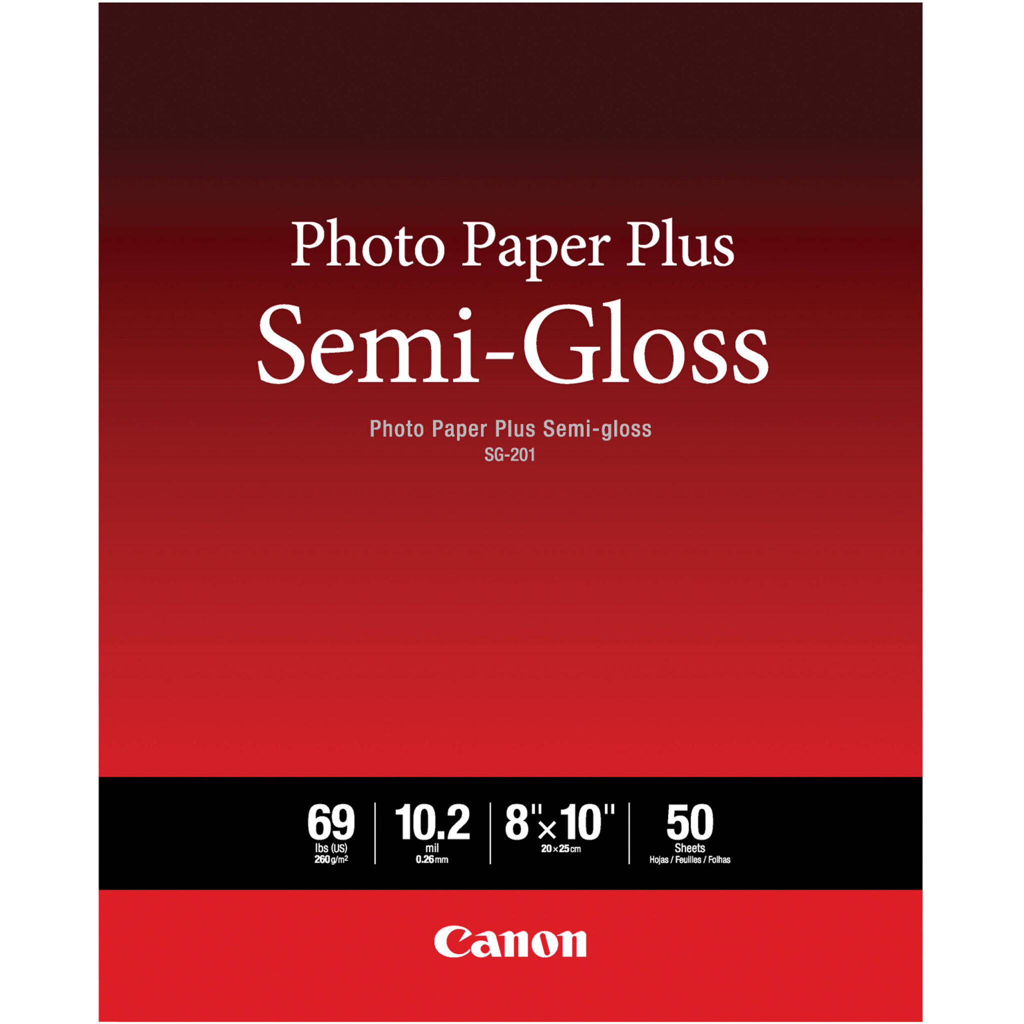 89ef584429319b3ab652b511e4528e87.jpg Canon SG-201 Photo Paper Plus Semi-Gloss (8 x 10", 50 Sheets) - Imagen 1