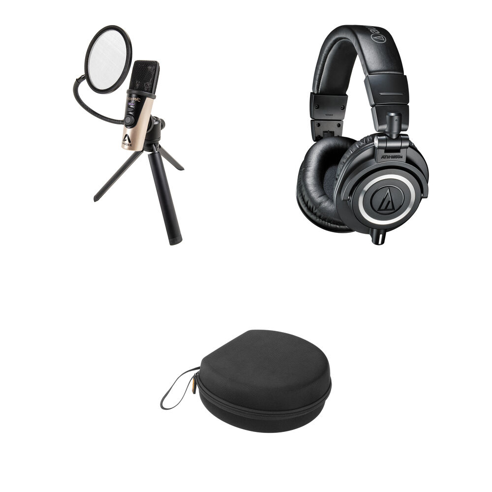 8ee8a139d947984881f8cc91ce3b5882.jpg Apogee Electronics HypeMiC - Kit de micrófono de condensador cardioide USB con auriculares y estuche Audio-Technica ATH-M50x - Imagen 1
