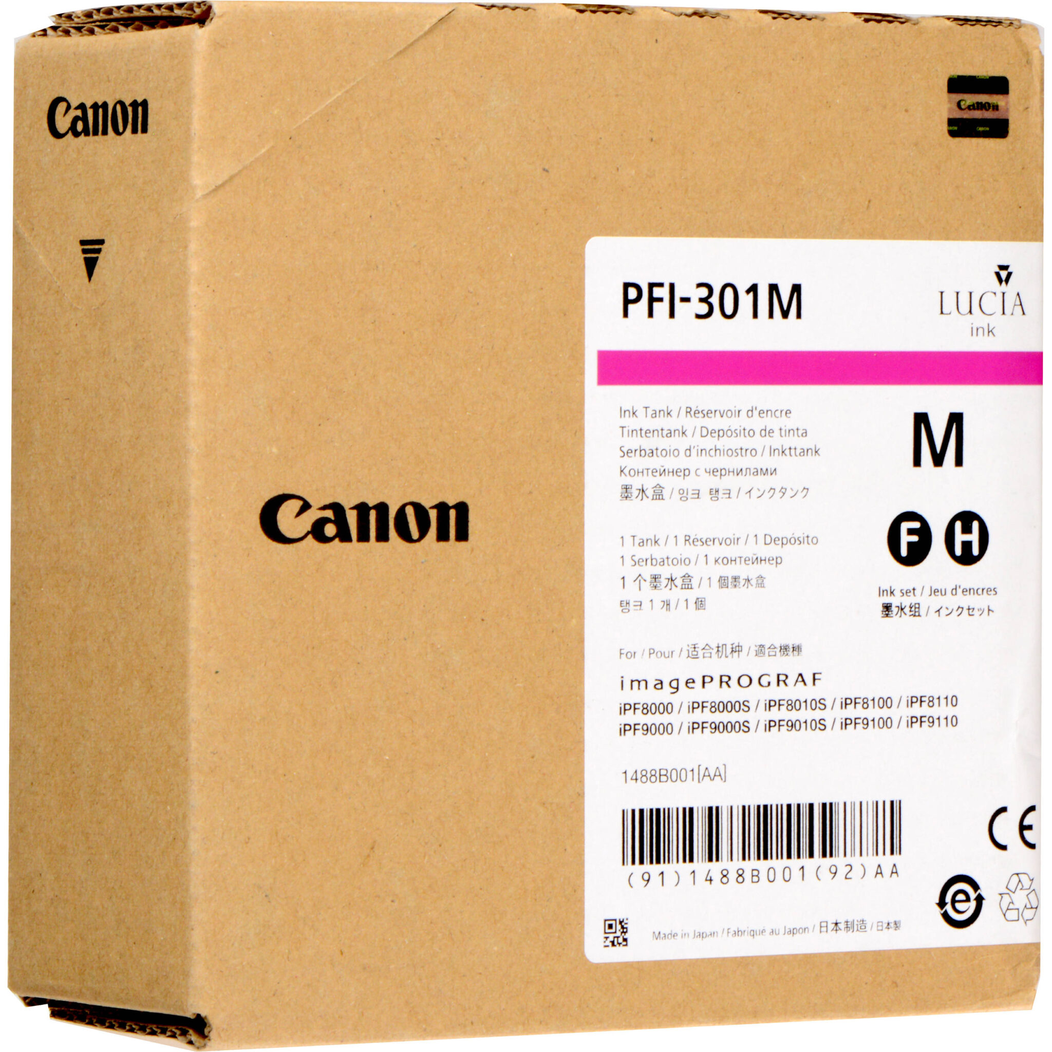 90218ed266eb213b5c9a12bf74a70129.jpg Canon PFI-307M Magenta Ink Cartridge (330 mL) - Imagen 1