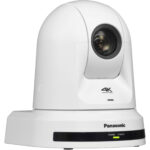 Cámara PTZ Panasonic 4K HDMI con zoom de 20x y seguimiento automático integrado (blanca)