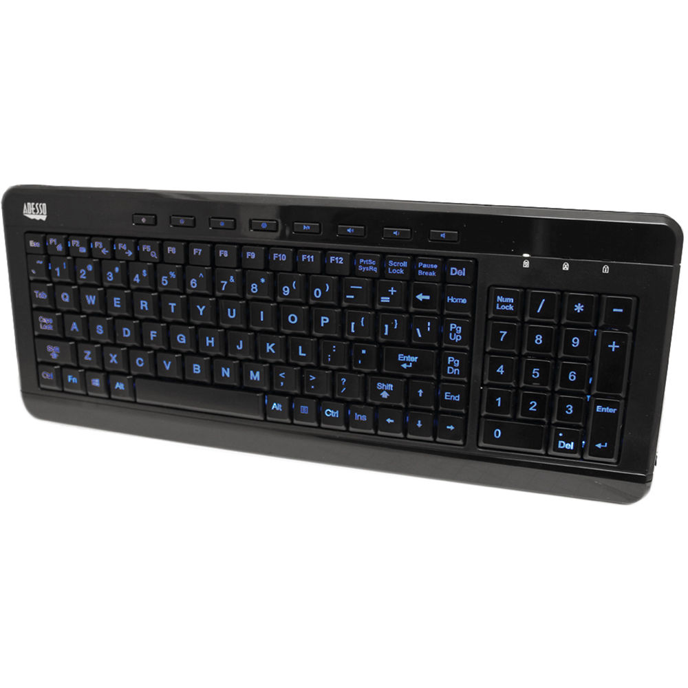 973b082be074ae05b0f060a3c131651a.jpg Adesso SlimTouch 120 Teclado multimedia compacto iluminado de 3 colores - Imagen 1