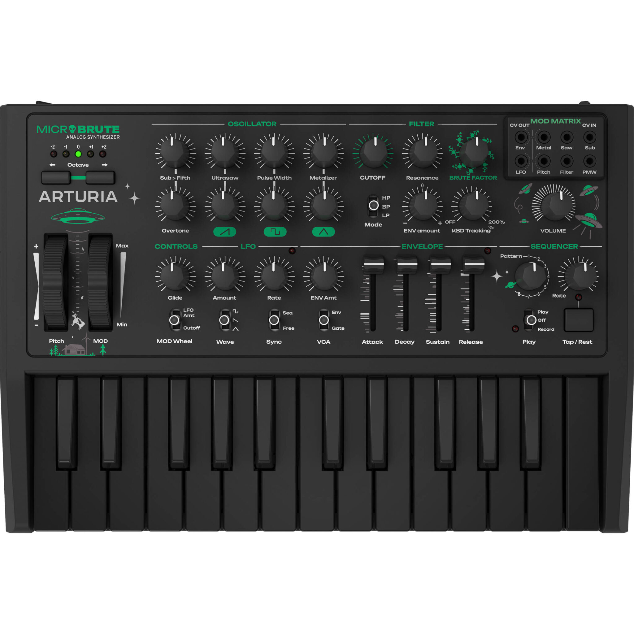 97eefdb20d434c946a85f1ea493be519.jpg Sintetizador analógico Arturia MicroBrute UFO - Imagen 1