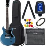 Harley Benton DC-Junior Pelham Blue Bundle