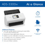 Escáner en color de escritorio inalámbrico de alta velocidad Brother ADS-3300W para hogares y oficinas pequeñas - Imagen 4