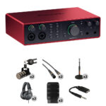 Interfaz de audio/MIDI Focusrite Scarlett 16i16 USB-C con kit de podcasting para dos personas (4.ª generación)