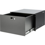 Cajón para rack de acero Adam Hall de 19" con cerradura de cilindro incorporada (6 RU) - Imagen 2