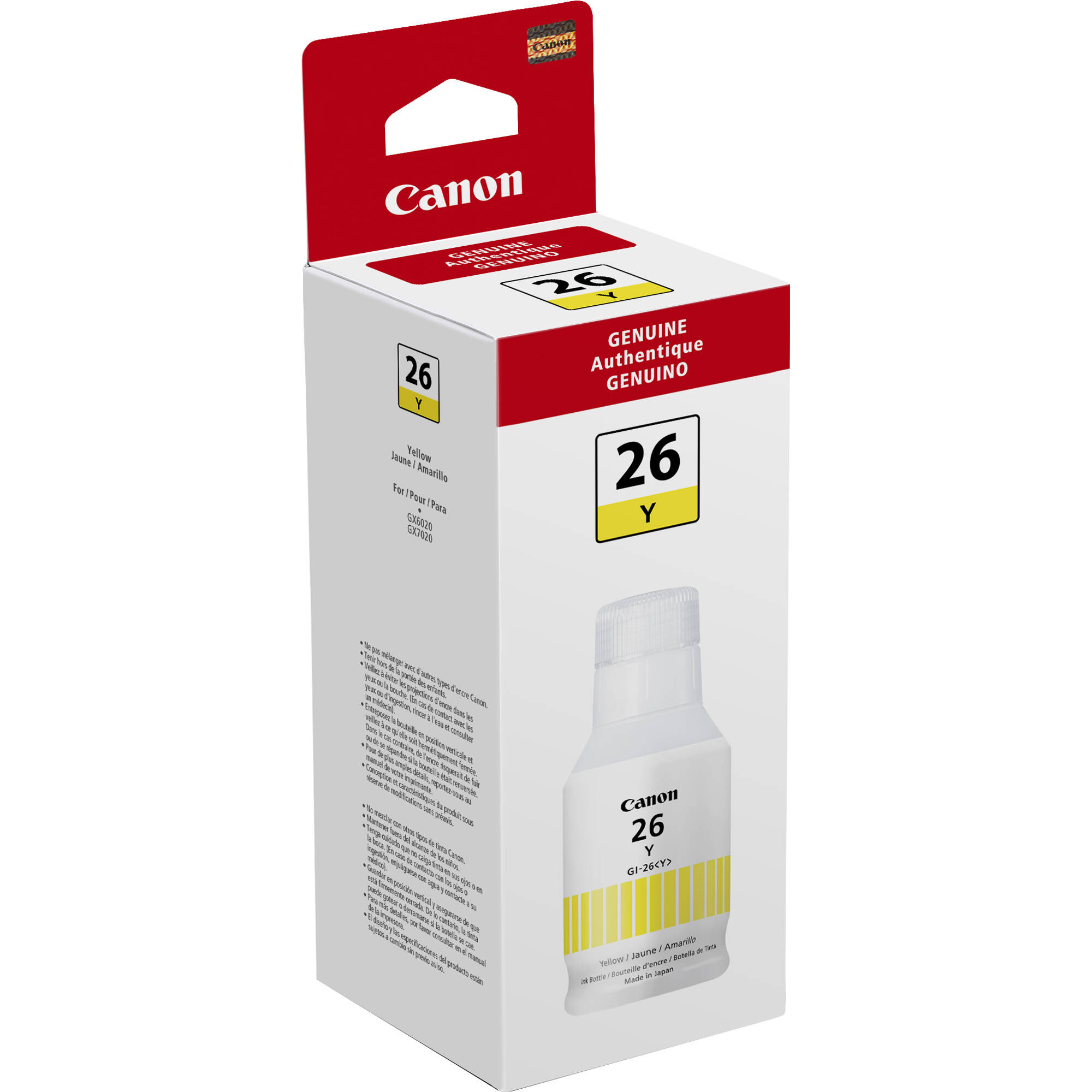 9ad22b5921aa5c7e8b21b4790c2024d1.jpg Tinta amarilla Canon GI-26 para impresoras MAXIFY 6020 y 7020 - Imagen 1