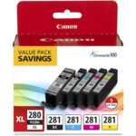 Canon PIXMA TR8620a Wireless Home Office All-in-One Printer with PGI-280 XL/CLI-281 5-Color Pack Kit - Imagen 2
