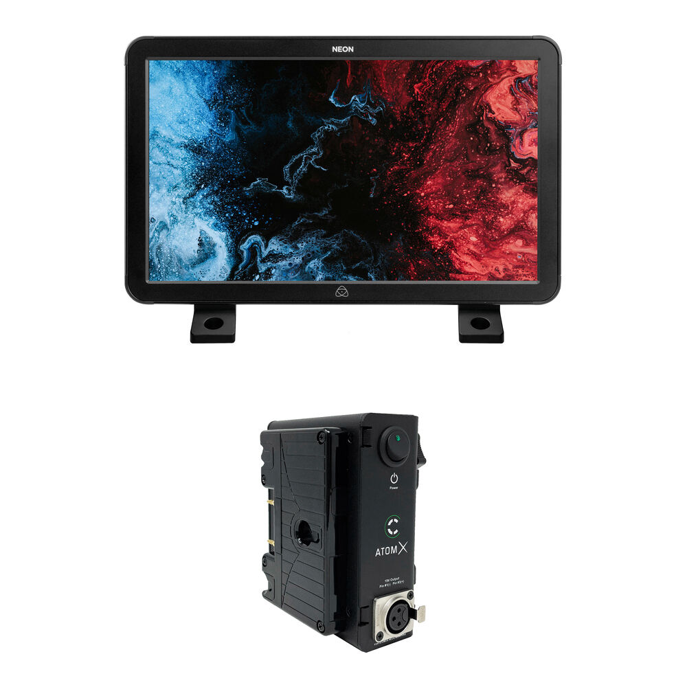 9aeec1c254ce6b0b0b8d816c762e55d2.jpg Monitor/grabador Atomos NEON 4K HDR de 17" y kit de caja de alimentación AtomX Core (montaje dorado) - Imagen 1