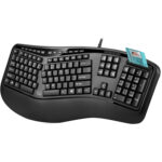 Teclado ergonómico de escritorio Adesso con lector de tarjetas inteligentes - Imagen 3