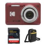 Cámara digital Kodak PIXPRO FZ55 con kit de accesorios (rojo) - Imagen 2