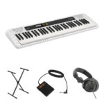 Casio CT-S200 Kit económico de teclado portátil de 61 teclas con soporte, pedal y auriculares (blanco) - Imagen 2