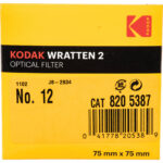 Kodak 3 x 3" #12 Filtro óptico Wratten 2 de color amarillo intenso