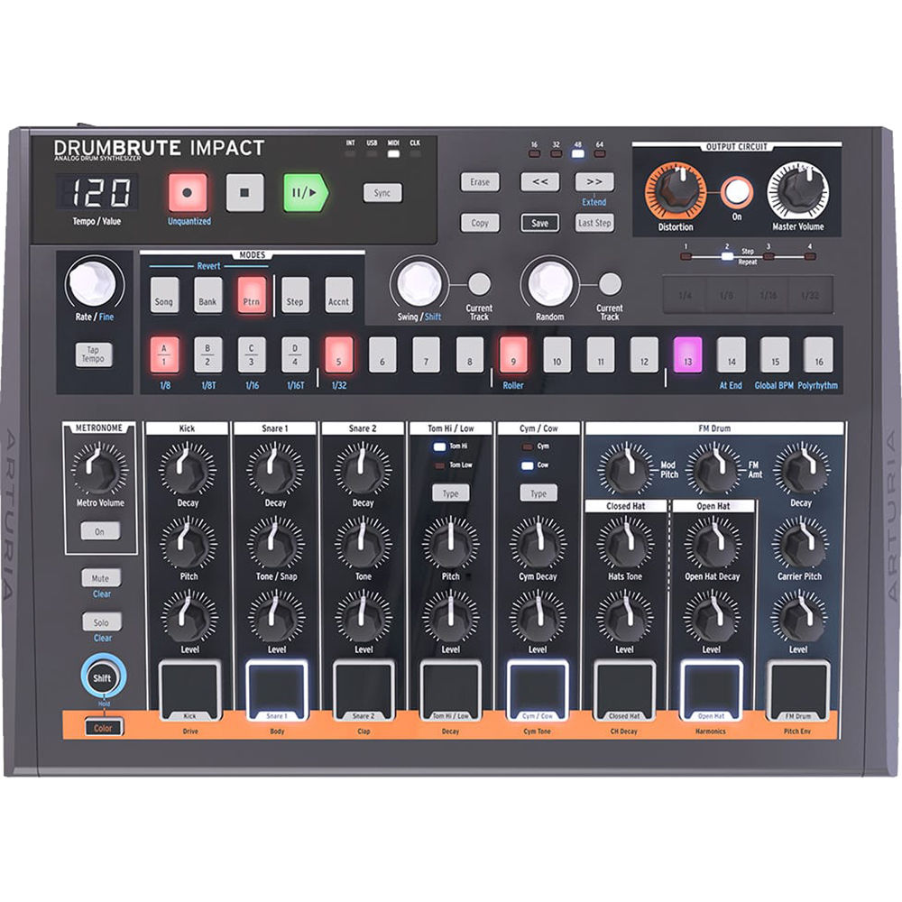 a03f2c00a8d6ecd7b9f80de64d6a40c9-1.jpg Arturia DrumBrute Impact Caja de ritmos analógica (negra) - Imagen 1