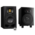 Adam Professional Audio A4V 130W Monitores de estudio activos de 4" con kit de estudio de subwoofer de 8"
