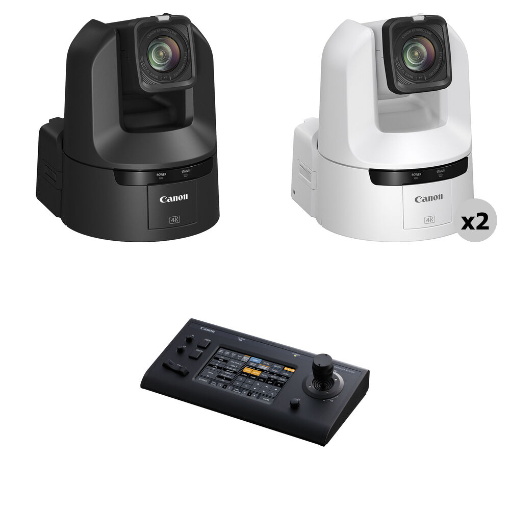 a39854752b09306e8f055368e2e2c906.jpg Canon CR-N400 4K 12G-SDI 20x Zoom PTZ 3-Camera Kit with RC-IP1000 Controller (1x Black, 2x White) - Imagen 1