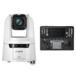 Canon CR-N700 4K 15x Zoom PTZ 3-Camera Kit with RC-IP1000 Controller (White)