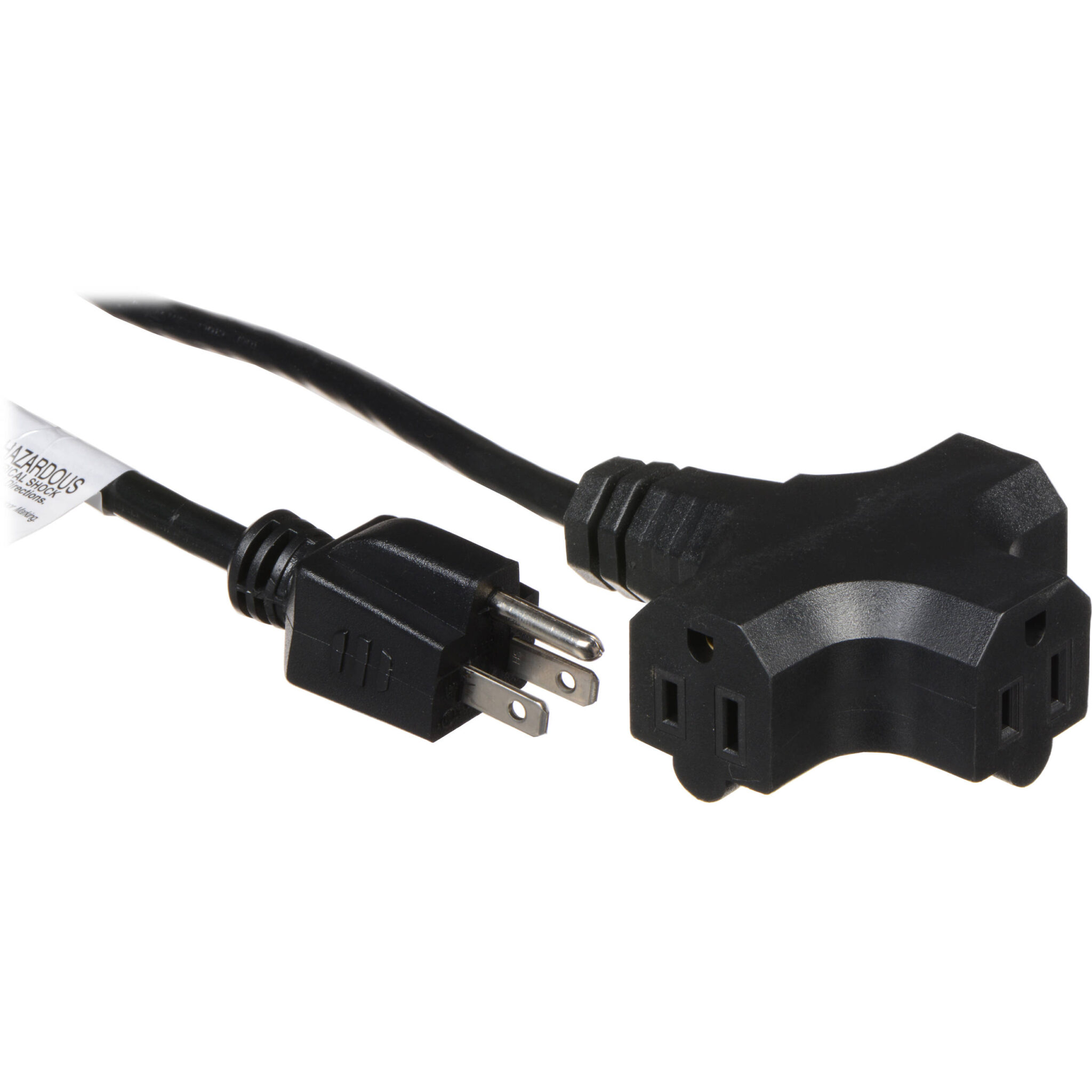 a758c6e8359d1f04bd1bba0adb0222b1.jpg American DJ Accu-Cable AC Extension Cord with Three Outlets (16 AWG, Black, 25') - Imagen 1