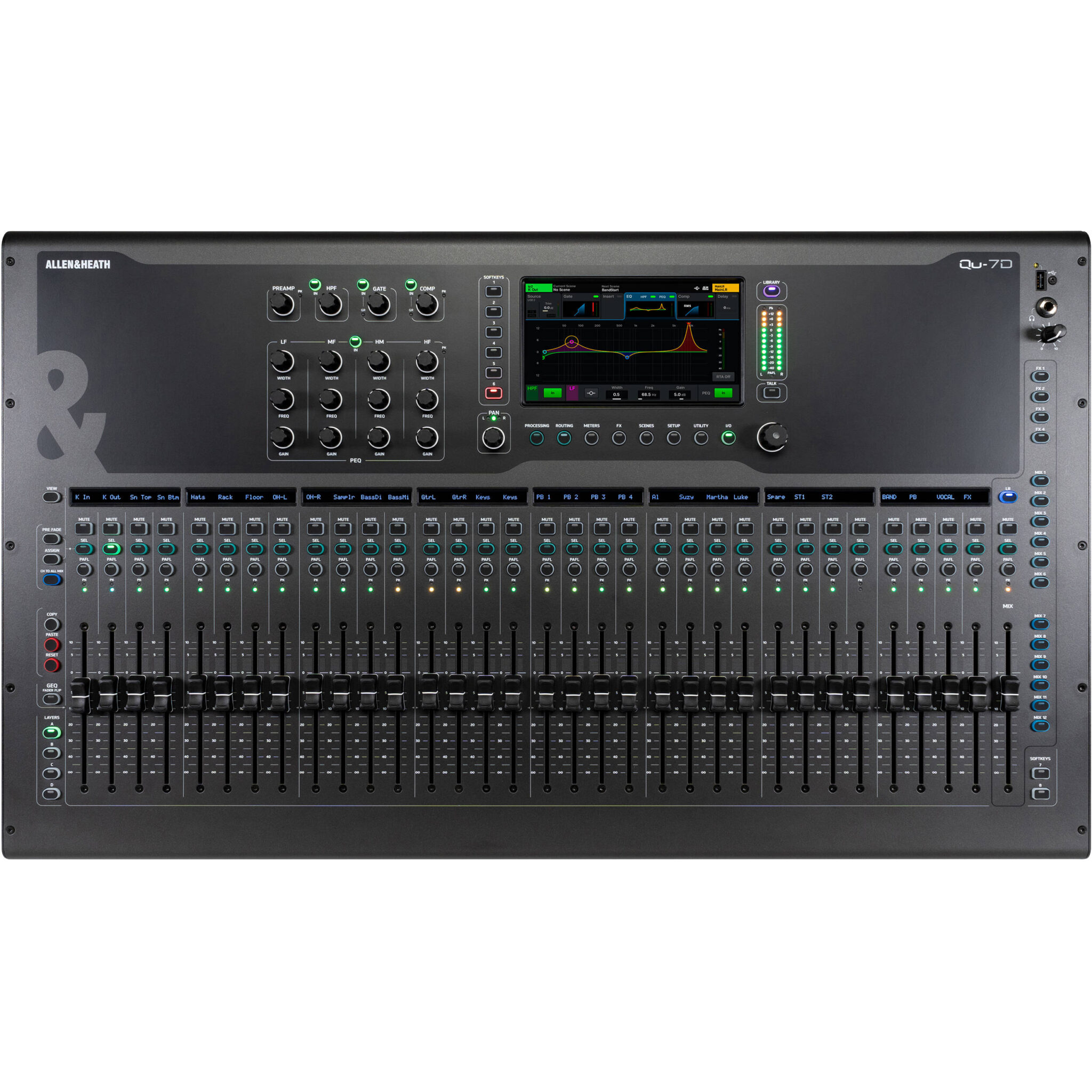 ab26d52746f370a419189fa0305ea95e.jpg Allen & Heath Qu-7D Mezclador digital de 36 canales / 12 buses con 33 atenuadores motorizados - Imagen 1