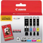 Canon PIXMA iP8720 Wireless Inkjet Photo Printer with GI-250 & CLI-251 4-Cartridge Combo Pack and 4 x 6" Photo Paper Kit - Imagen 3