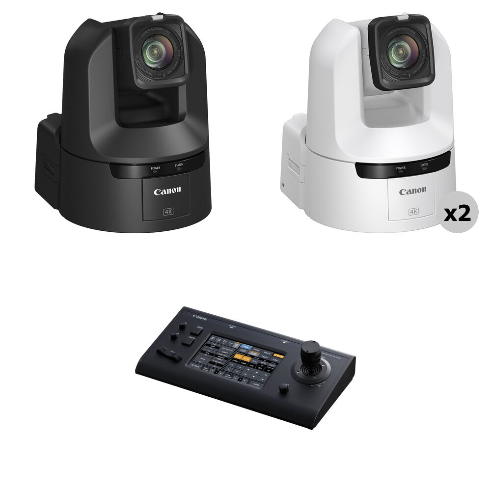 ac706d5797927066466d281b25f21962.jpg Canon CR-N350 4K 3G-SDI NDI 20x Zoom PTZ 3-Camera Kit with Touchscreen Controller (1x Black, 2x White) - Imagen 1