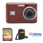 Cámara digital Kodak PIXPRO FZ45 con kit de lujo (rojo) - Imagen 3