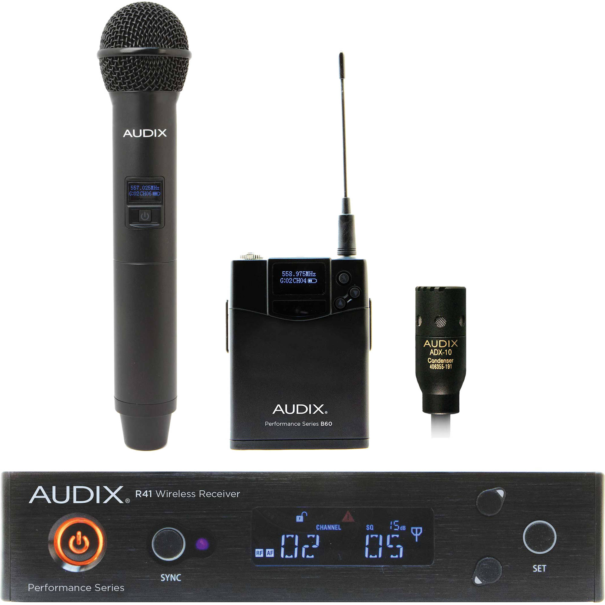 ae04020b6f0055a57649a031796963a9.jpg Audix AP41 Performance Series Combo de un solo canal OM2 portátil y sistema inalámbrico ADX10 Lavalier (522 a 554 MHz) - Imagen 1