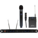 Audix AP62 C55 R62 Receptor True Diversity de doble canal con petaca B60, micrófono Lavalier L5 y transmisor de micrófono de mano H60 VX5 (522 a 586 MHz)
