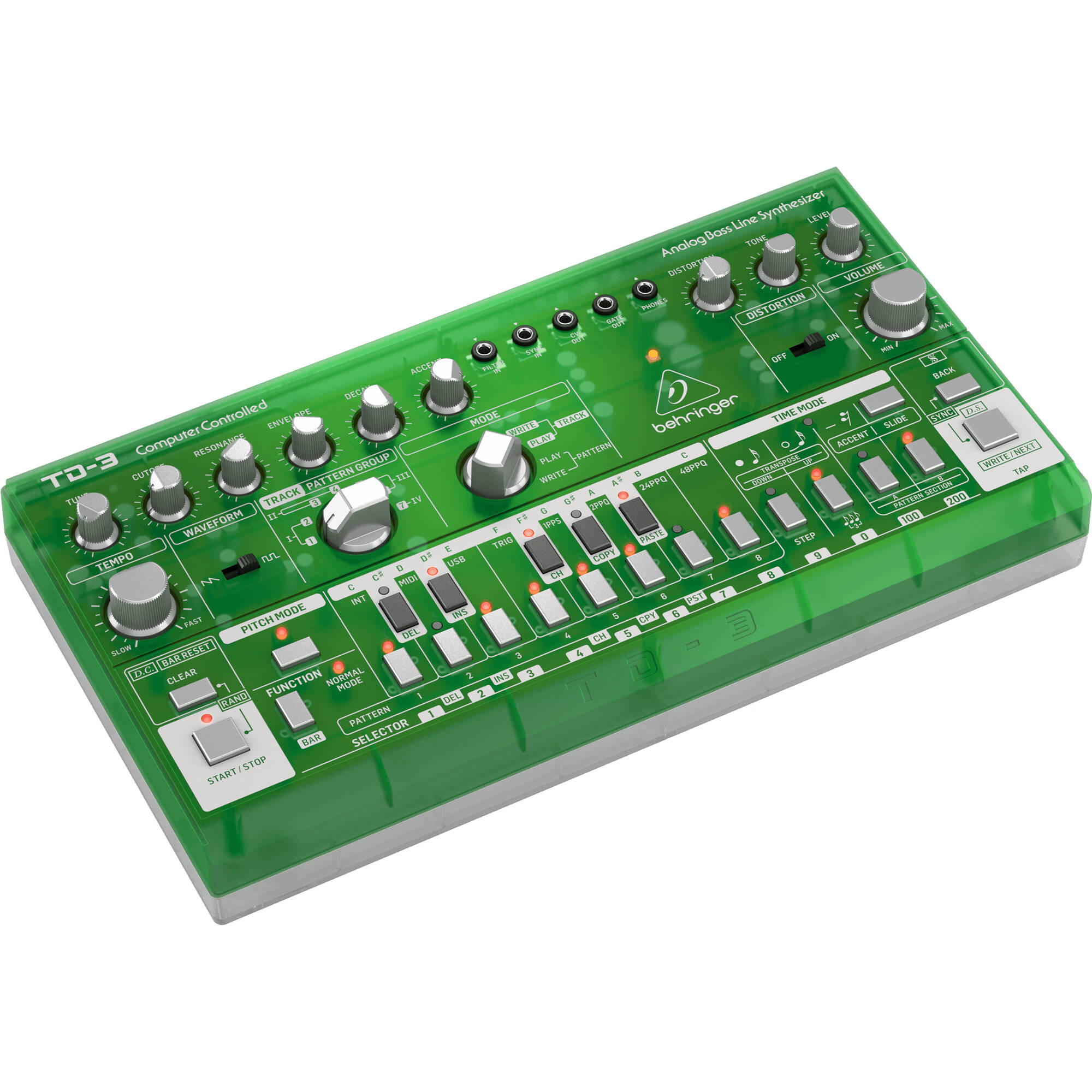 b04369213b4adb872d8b73e5fa0dd86c.jpg Behringer TD-3-LM Sintetizador de línea de bajo analógico con secuenciador de 16 pasos (lima) - Imagen 1