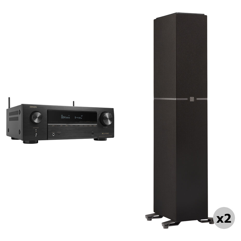 b076c65db5ebbd9e31b1a42c59ecf834.jpg Denon AVR-X1800H Receptor A/V de red de 7,2 canales con kit de altavoces de pie Dymension DM40 (par) - Imagen 1