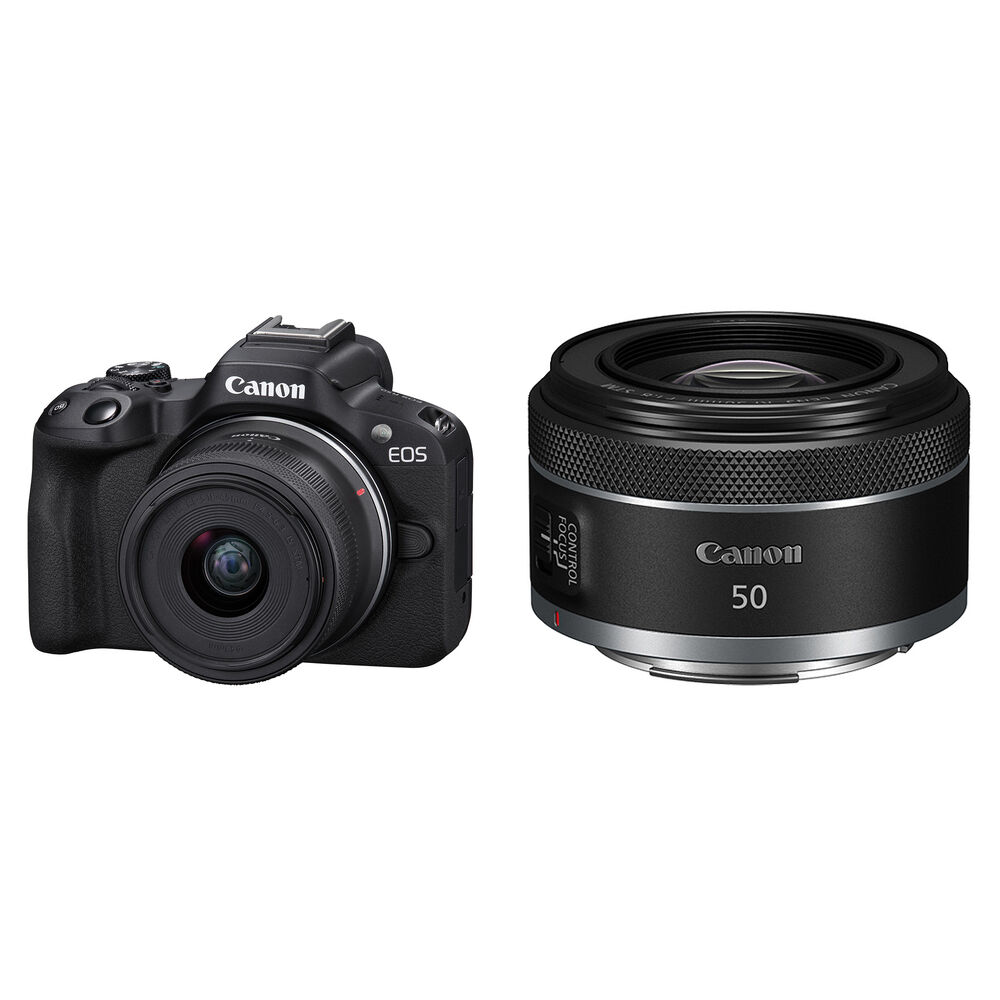 b0d265ec3b67a8ef7a8fe41af911f559.jpg Canon EOS R50 Mirrorless Camera with 18-45mm and 50mm Lenses Kit (Black) - Imagen 1