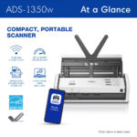 Escáner de documentos portátil inalámbrico Brother ADS-1350W - Imagen 2