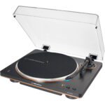 Audio-Technica AT-LP70XBT Tocadiscos de transmisión por correa totalmente automático con Bluetooth (negro y bronce)