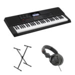 Casio CT-X700 Kit económico de teclado portátil sensible al tacto de 61 teclas con soporte y auriculares