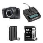 Blackmagic Design Pocket Cinema Camera 6K Kit con 2 baterías, cargador dual y 2 tarjetas SD