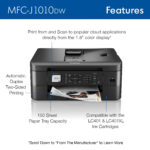 Brother MFC-J1010DW Wireless Inkjet All-in-One Color Printer with LC401XL3PKS High-Yield 3-Color Ink Cartridges Kit (Manufacturer Refurbished) - Imagen 8