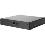 Cajón para rack Adam Hall de aluminio de 19" con cerradura de combinación incorporada (2 RU)