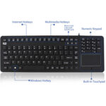 Adesso SlimTouch 270 Teclado táctil antimicrobiano impermeable (negro) - Imagen 9