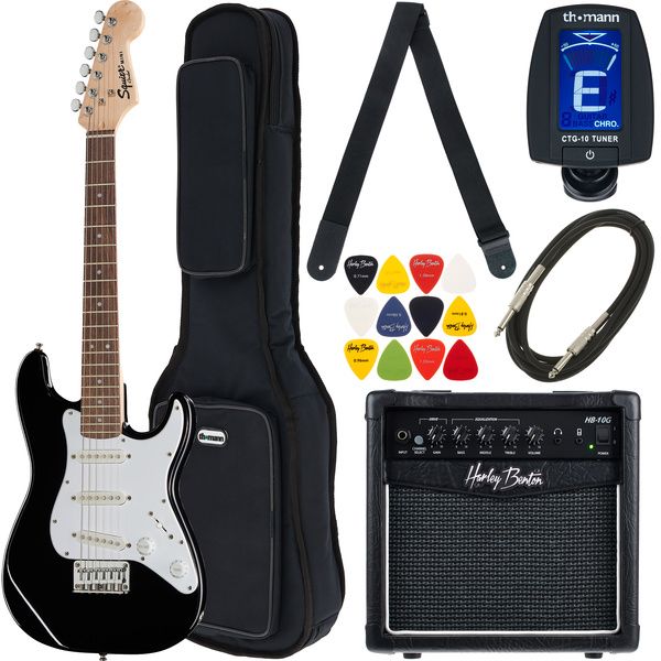 ba9aba61605ffd47d09e4ddac3c41cde.jpg Squier Mini Strat V2 BK IL Bundle - Imagen 1