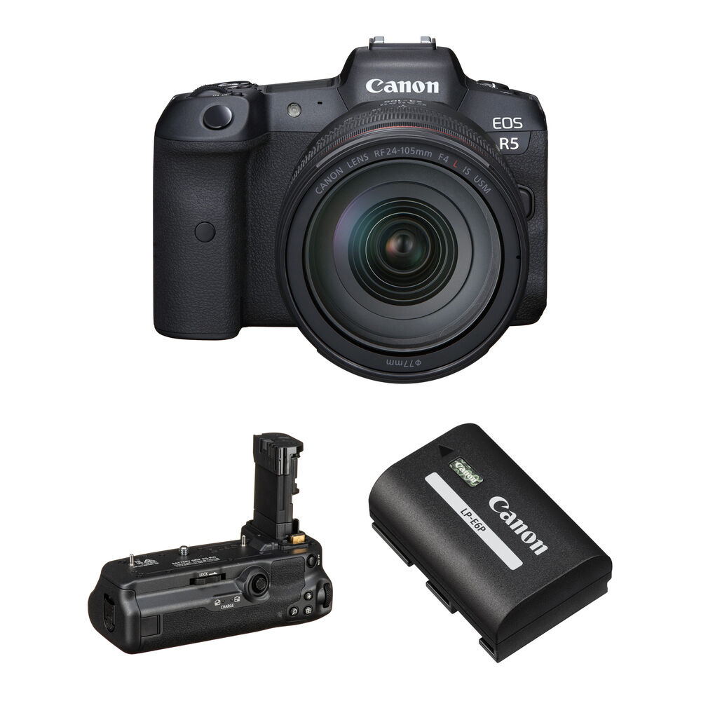 bc146eb1cacf0e3f7a10cdd6d0f0ff83.jpg Canon EOS R5 Mirrorless Camera with 24-105mm f/4 Lens and Battery Grip Kit - Imagen 1