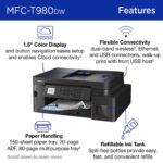 Impresora todo en uno de inyección de tinta a color inalámbrica Brother MFC-T980DW INKvestment Tank con hasta 3 años de tinta - Imagen 4