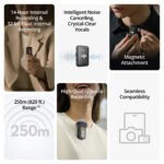 DJI Mic 2 Sistema/grabador de micrófono inalámbrico digital compacto para cámara y teléfono inteligente (2,4 GHz) - Imagen 2